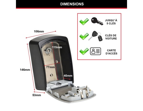 Rangement boîte à clés tailles XL mural - Masterlock - Brico Dépôt