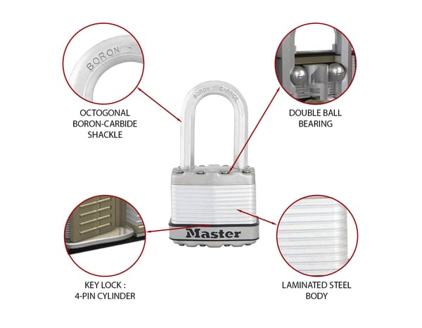  Cadenas 45 mm anse de 38 mm et diamètre 8 mm - Masterlock - Brico Dépôt