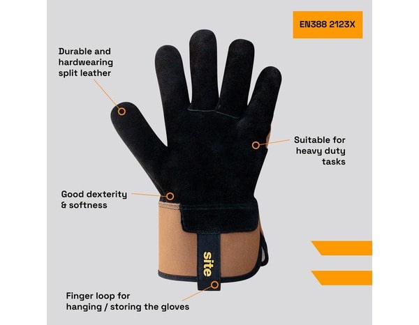 Gants de manutention en cuir doublure polaire - T9 - Site - Brico Dépôt