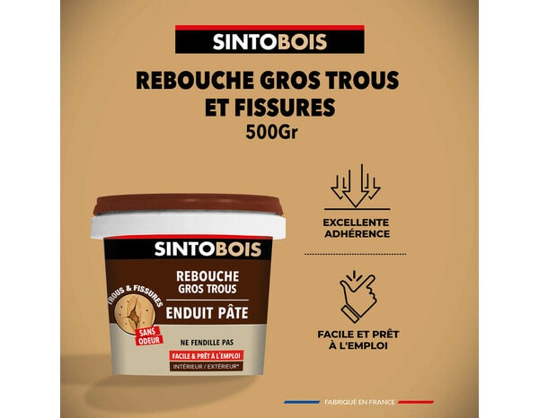 SintoBois Enduit Gros Trous - 500g - Brico Dépôt