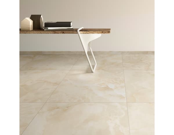 Carrelage de sol intérieur "ONIX" crème - 61.5 x 61.5 cm, EP. 8 mm - Brico Dépôt