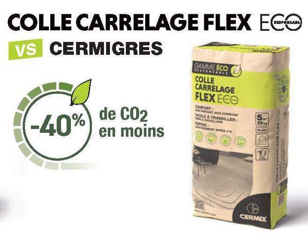 Colle carrelage Flex "Éco-responsable" blanc - sac de 25 kg - Brico Dépôt