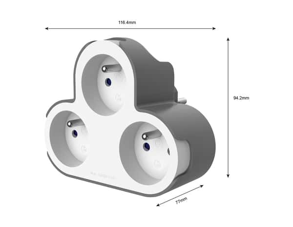 Triplite 3x16A blanc et gris - Bodner - Brico Dépôt