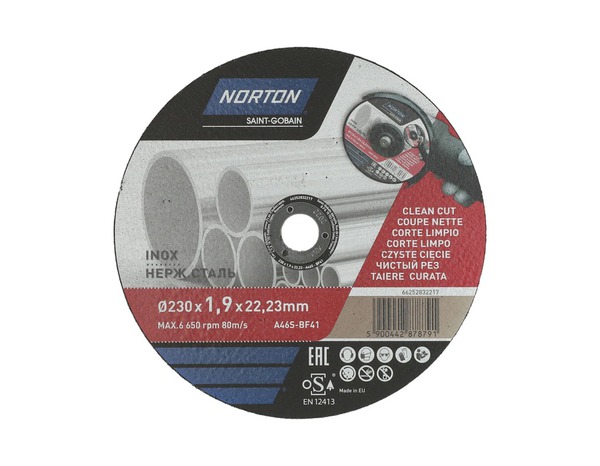 Disques à tronçonner les métaux-inox 230 x 1,9 mm - Norton - Brico Dépôt