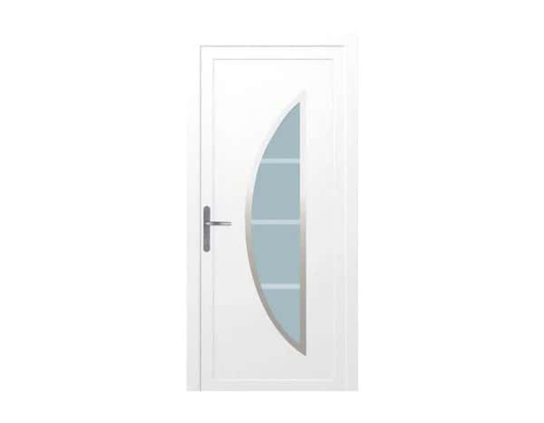 Porte PVC droite demi lune H. 215 cm x Ep. 7 cm x l. 80 cm  - Geom - Brico Dépôt