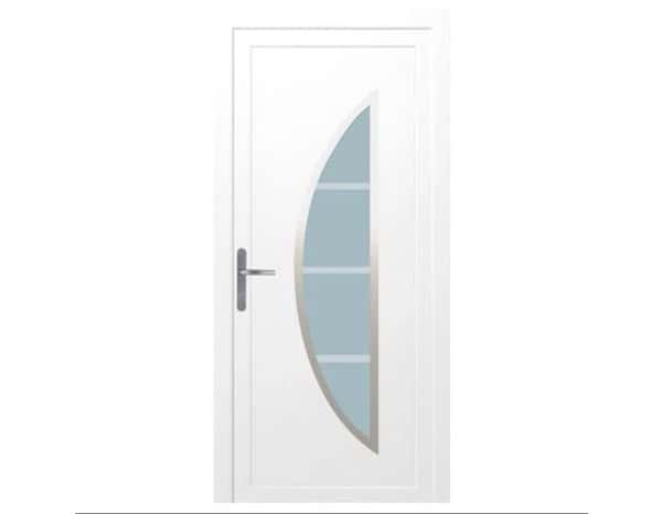 Porte PVC gauche demi lune H. 215 cm x Ep. 7 cm x l. 80 cm  - Geom - Brico Dépôt