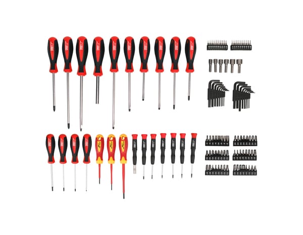 Kit tournevis 114 pièces avec lame en acier au chrome vanadium - Forge Steel Pro - Brico Dépôt