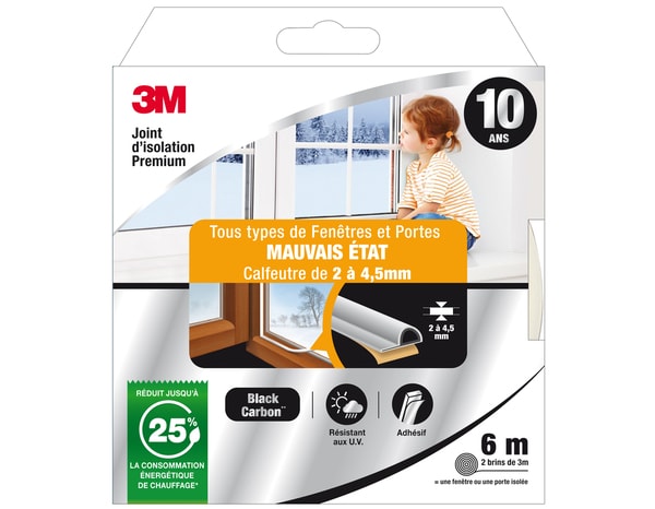 Joint d'étanchéité premium mauvais état - Blanc- 6 m 9 x 5,5 mm - 3M - Brico Dépôt