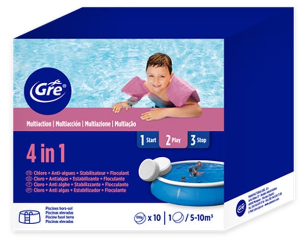 Kit multi action 4 en 1 de traitement pour piscine - Brico Dépôt