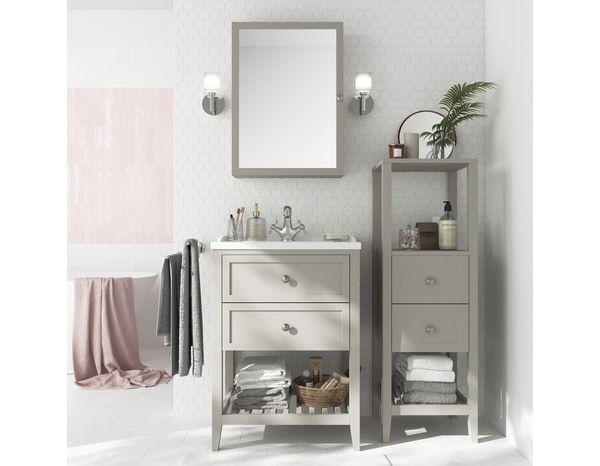 Armoire murale + miroir - perma gris - H. 70cm x l. 50cm - GoodHome - Brico Dépôt