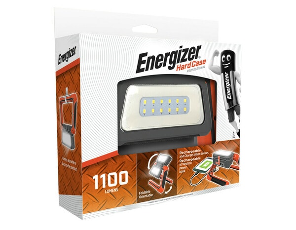 Projecteur pliable noir à panneaux rechargeable - 1100 lumens - Energizer - Brico Dépôt