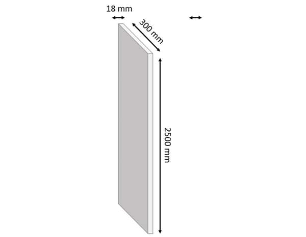 Tablette mélaminé blanc L. 250 cm x Ep. 1,8 cm x l. 30 cm - Brico Dépôt