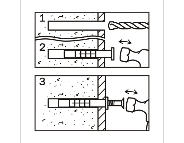 Lot de 100 chevilles + vis à frapper diverses tailles - Diall - Brico Dépôt