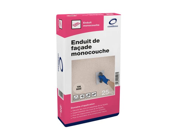 Enduit de façade monocouche ton rose - 25 kg - Brico Dépôt