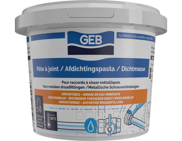 Pâte à joint raccords métalliques (eau potable) - 500 g - GEB - Brico Dépôt