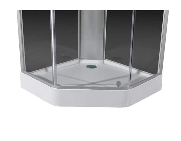 Cabine de douche pentagonale 85 x 85 cm Black Silver - Brico Dépôt