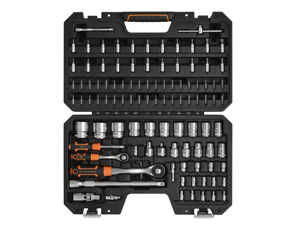 Coffret douilles 1/2" et 1/4" 106 pièces - Brico Dépôt