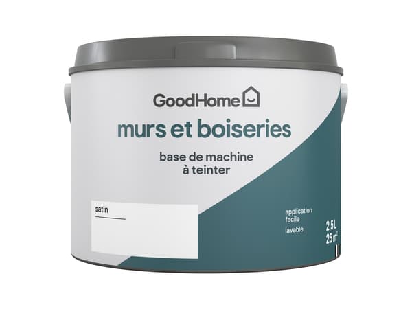 Peinture murs, boiseries et métal satin 2,5 L Base C - GoodHome - Brico Dépôt