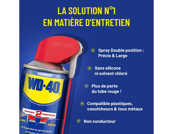 WD-40 350ML +10% gratuit (385ML) Spray Double Position - WD40 - Brico Dépôt