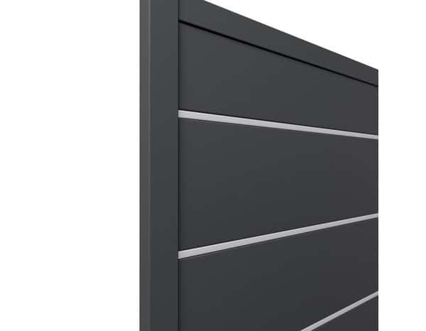 Portail coulissant aluminium gris anthracite "Aracaju" - L. 3,25 x H. 1,76 m - Brico Dépôt