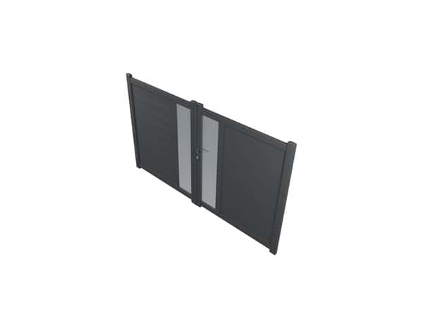 Portail aluminium battant gris anthracite "Olinda" - L. 3 x H. 1,70 m - Brico Dépôt