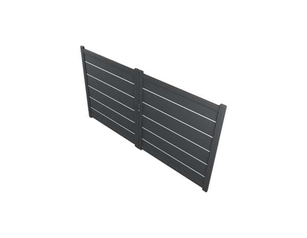 Portail aluminium battant gris anthracite "Amarante" - L. 3,50 x H. 1,80 m - Brico Dépôt