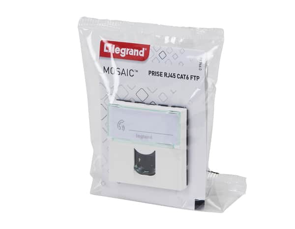 Prise Ethernet RJ45 2 modules catégorie 6 "Mosaic" - Legrand - Brico Dépôt