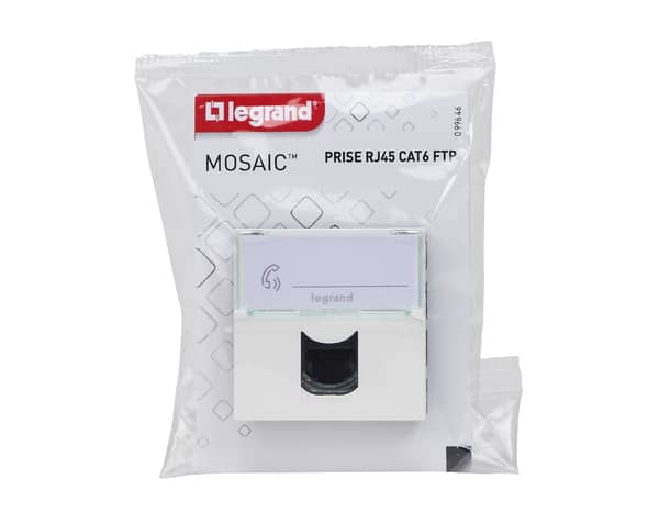 Prise Ethernet RJ45 2 modules catégorie 6 "Mosaic" - Legrand - Brico Dépôt