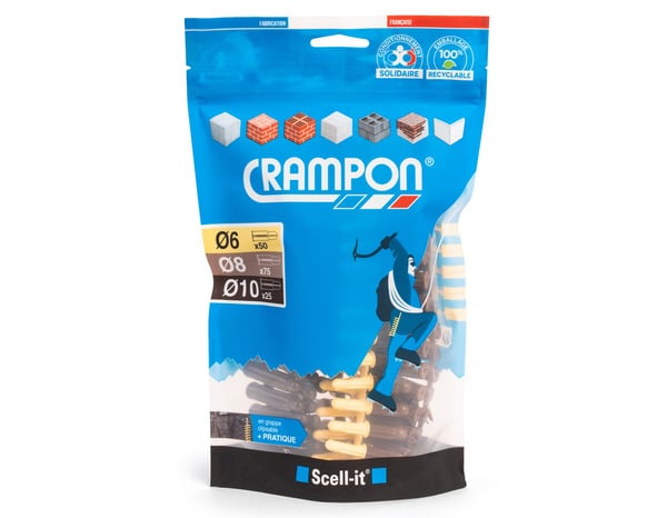 Sachet 150 chevilles "Crampon" diamètres assortis 6, 8, 10 mm - Crampon - Brico Dépôt