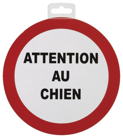 Disque de signalisation Attention au chien Ø17