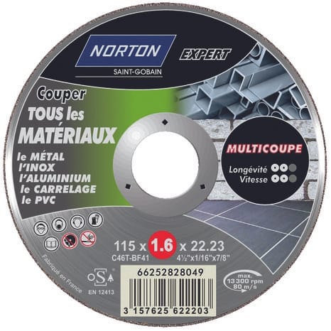 Disque Multi Coupe Pour Metal Inox Aluminium Carrelage Et Pvc O 115 Mm Brico Depot