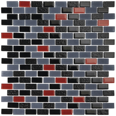 Mosaïque mix noir/gris/rouge - l. 28,6 x L. 30,4 cm - Brico Dépôt