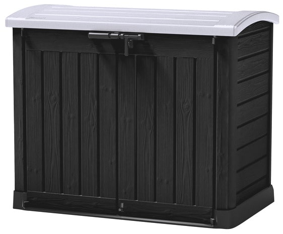 Coffre de rangement extérieur XL en polypropylène noir/gris - 1200 L - Brico Dépôt