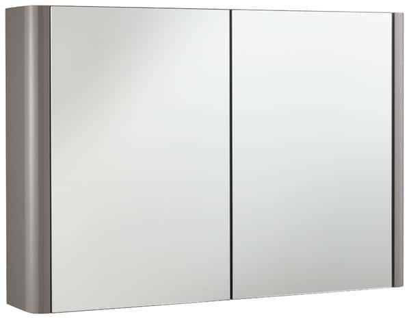 Armoire miroir Salsa laqué taupe brillant L. 80 x H. 55 x P 14 cm - Brico Dépôt