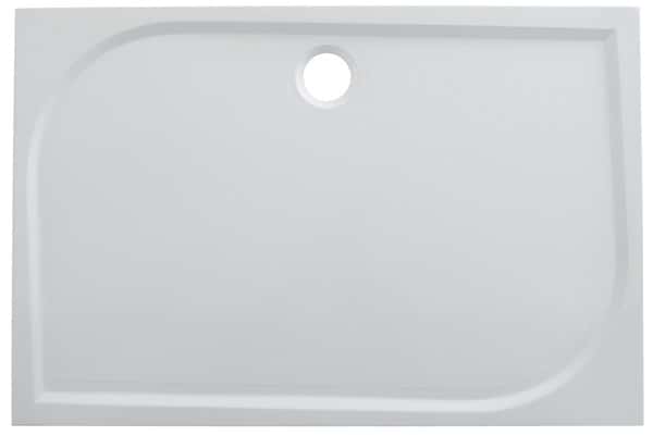 Receveur de douche 90 x 200 cm extra plat elite en résine surface ardoisée  blanc - Conforama