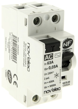 ALTERNATIVE ELEC Interrupteur Différentiel 2P 240V~ 63A type AC