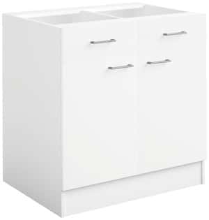 Meuble Bas 2 Tiroirs Casseroliers Bali Blanc L 60 X H 82 X P 57 6 Cm Brico Depot