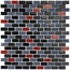 Mosaïque mix noir/gris/rouge - l. 28,6 x L. 30,4 cm